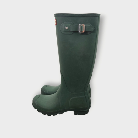 Hunter Women's Original Tall Hunter Pull On Green Rain Boots Size 7 - Picture 3 of 11